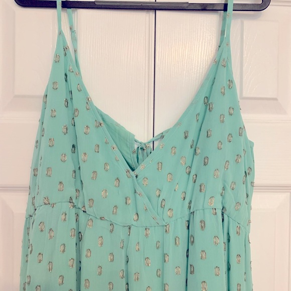 NWT Beautiful Tiered Maxi Dress with Gold Embroidery - Picture 2 of 8